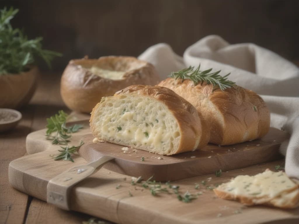 Migas de Pão com Queijo e Ervas