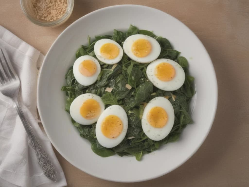 Ninhos Dourados: Ovos Cremosos com Espinafre e Parmesão