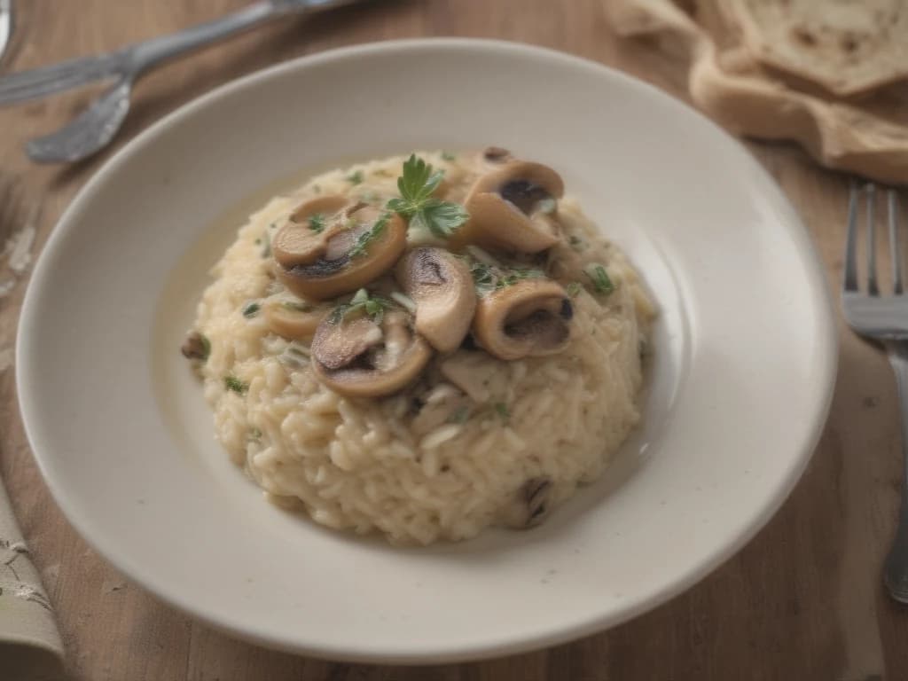 Risoto Cremoso de Cogumelos Portobello