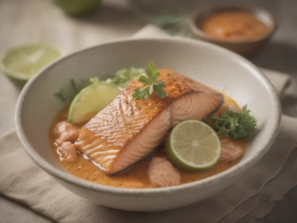 Salmão Assado com Crosta Crocante de Castanhas e Molho Fresco de Limão e Endro