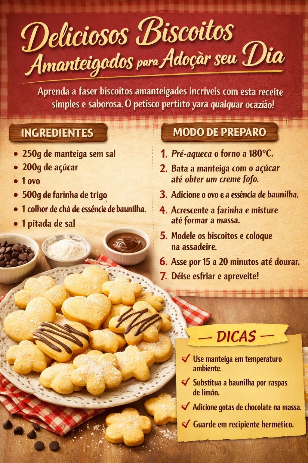 Deliciosos Biscoitos Amanteigados para Adoçar seu Dia