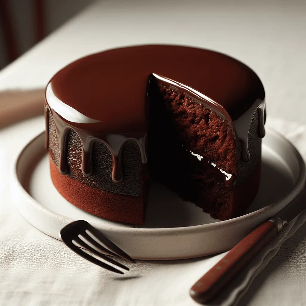 Bolo de Chocolate Molhadinho com Cobertura de Ganache