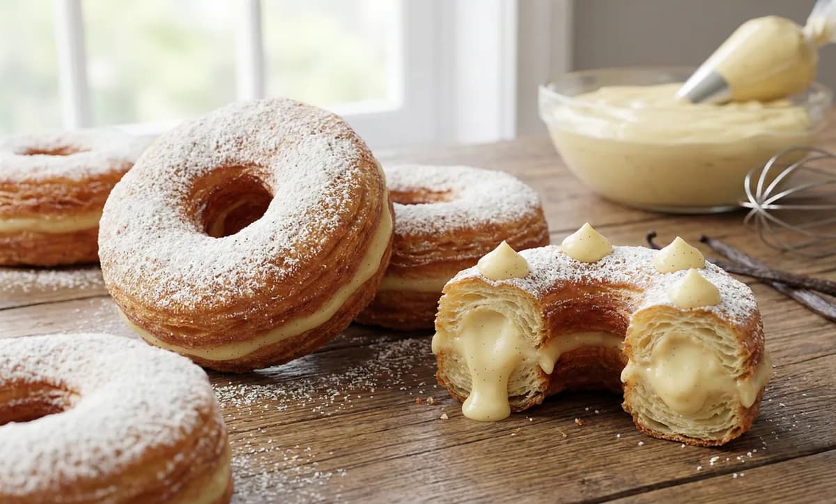 Delicioso Cronut de Baunilha para Encantar seu Paladar