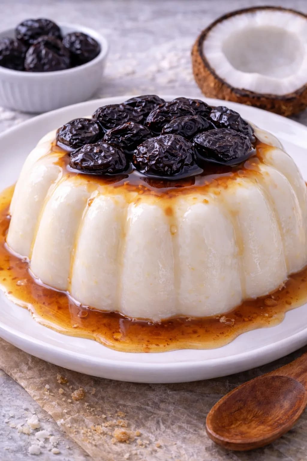 Delicioso Manjar de Coco com Ameixa