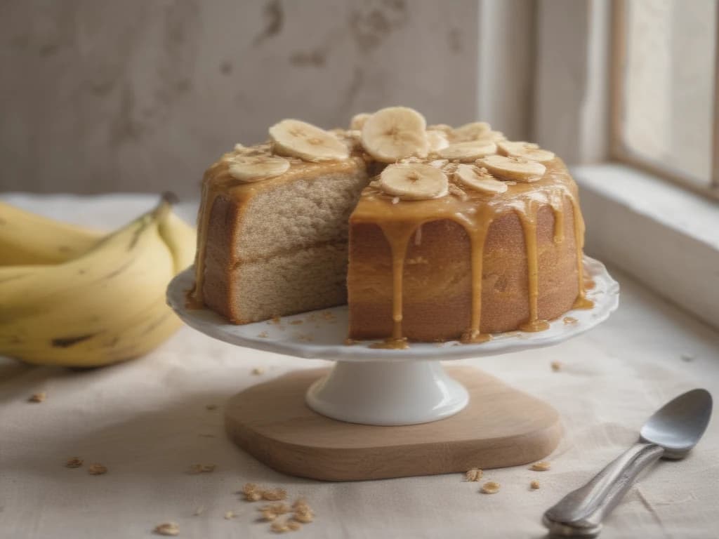 Bolo de Banana com Aveia e Mel