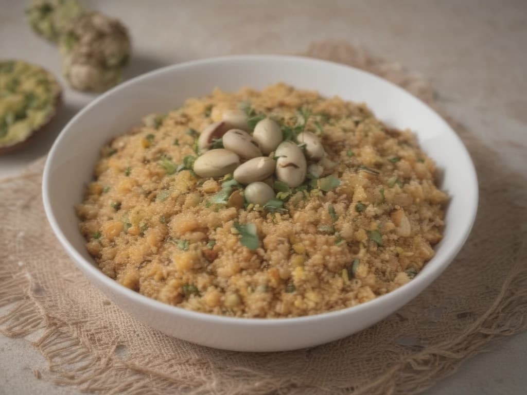 Corações de Alcachofra Grelhados com Quinoa Cítrica e Pistache Crocante