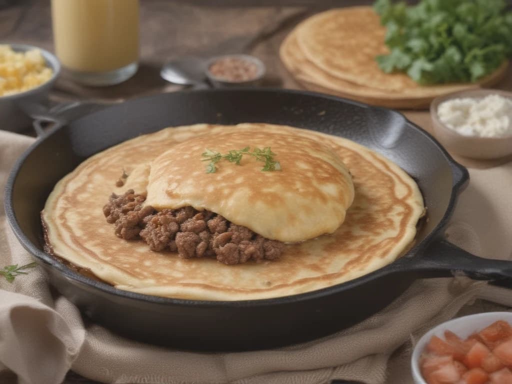Deliciosa Panqueca de Carne Moída com Recheio Cremoso