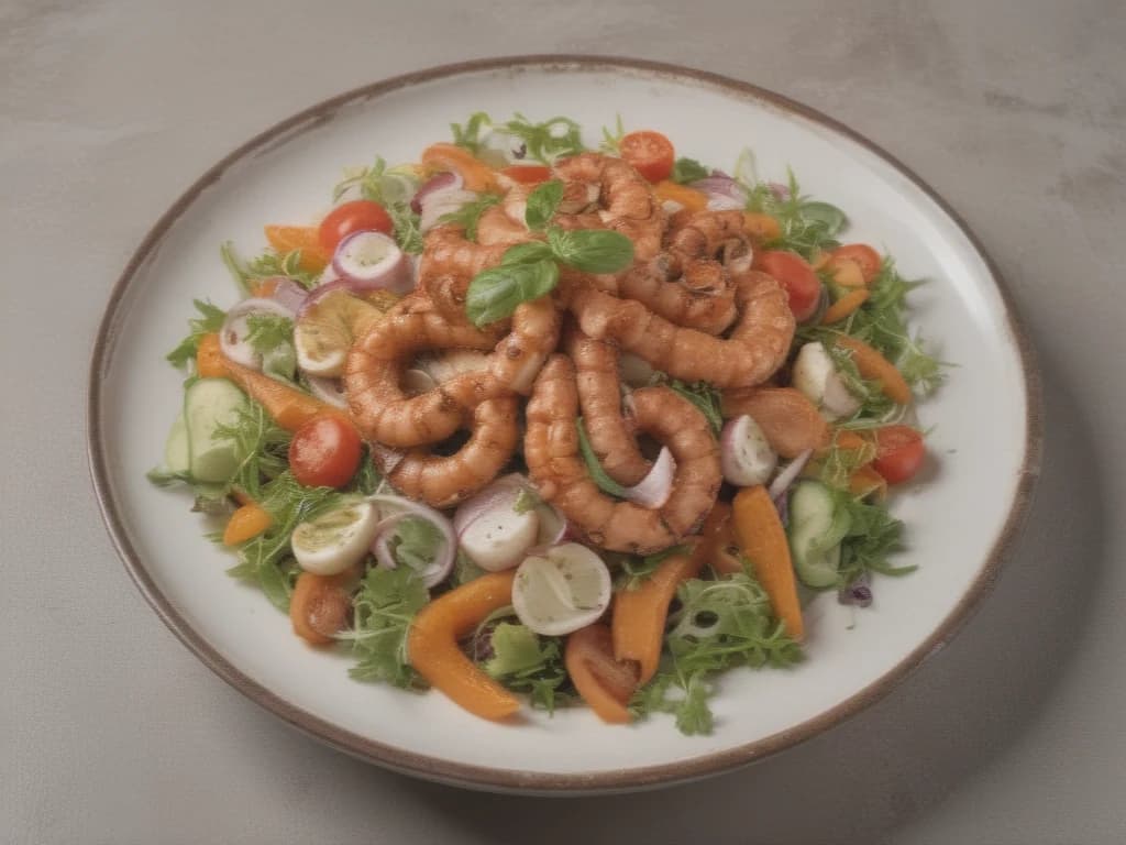 Deliciosa Salada de Polvo com Legumes