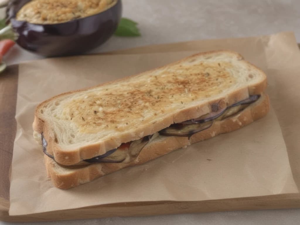 Delicioso Sanduíche de Berinjela no Pão Caseiro