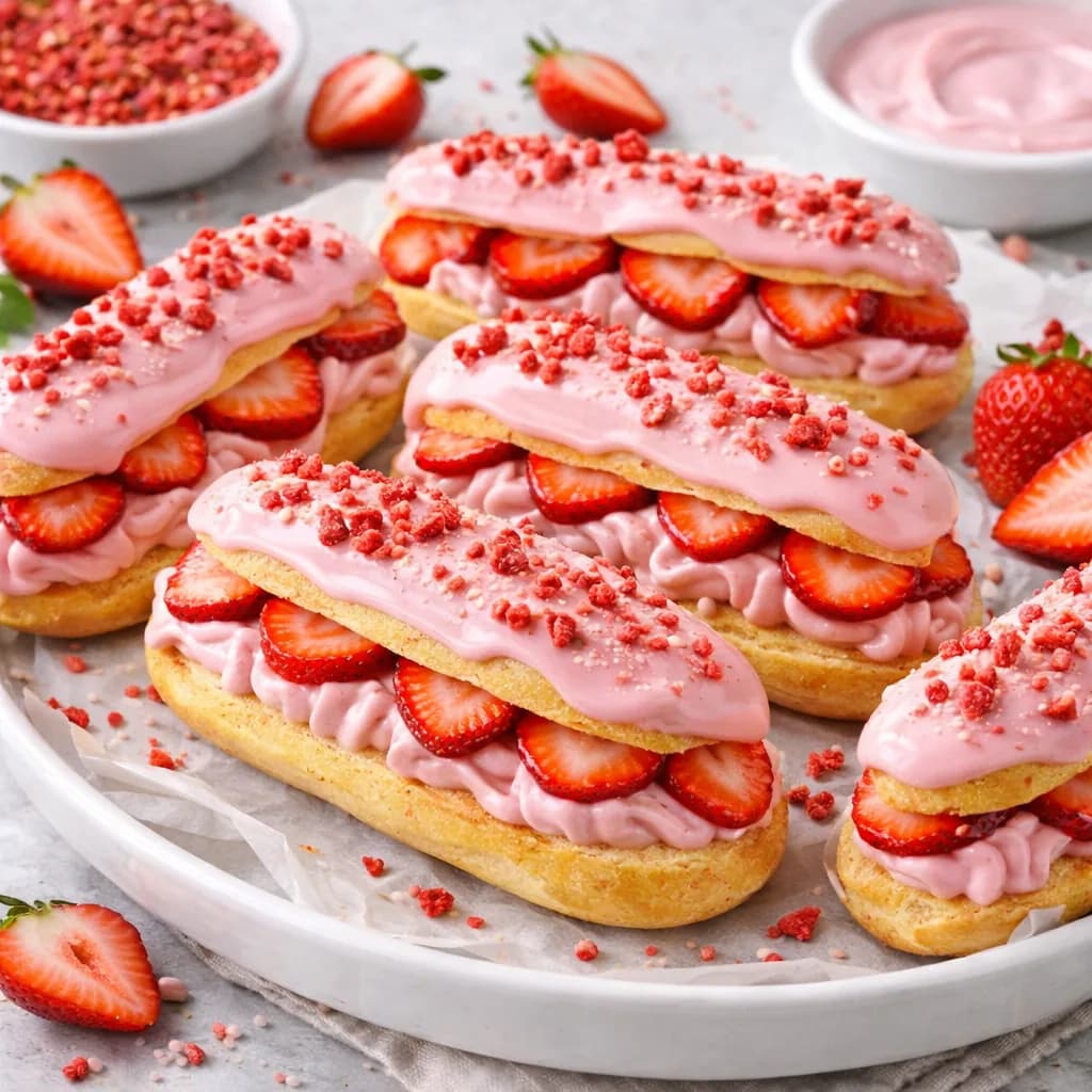 Eclair de Morango: Delícia Francesa com Sabor Brasileiro