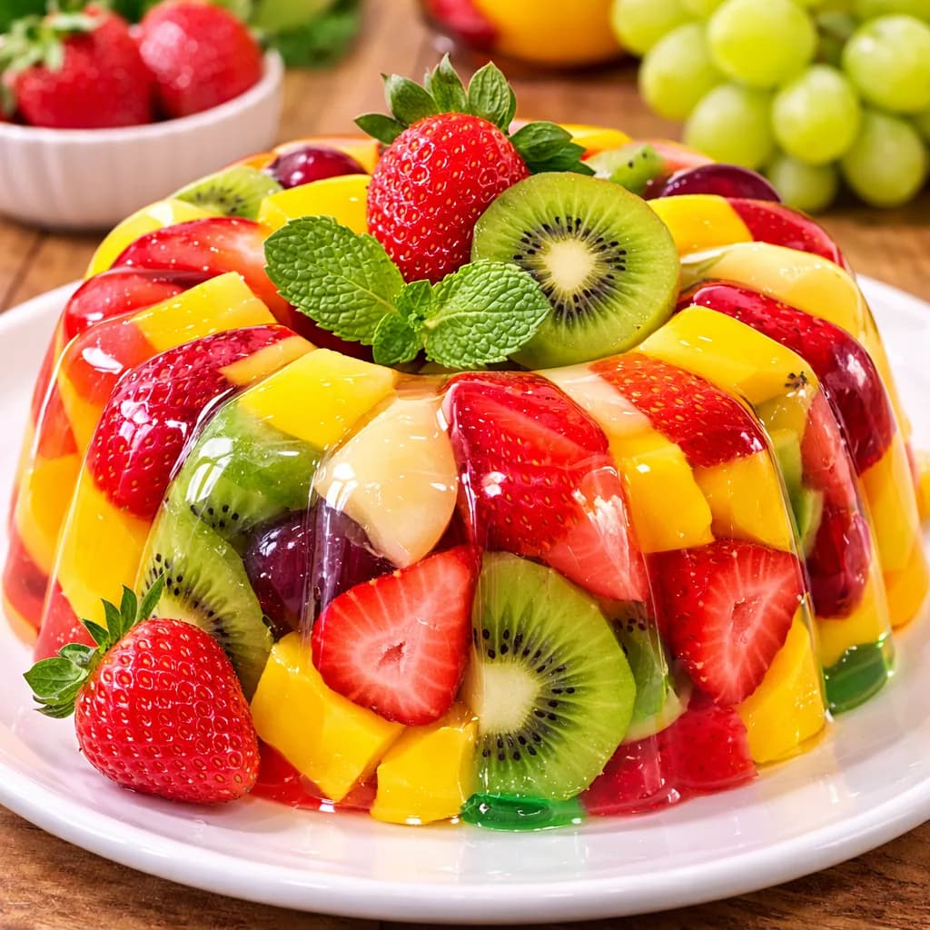 Gelatina Colorida com Frutas: Refrescância e Sabor