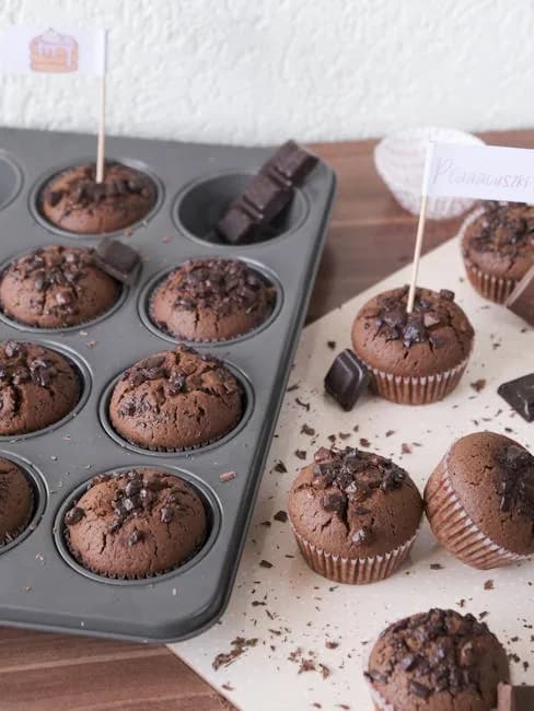Muffins de Chocolate com Gotas de Chocolate