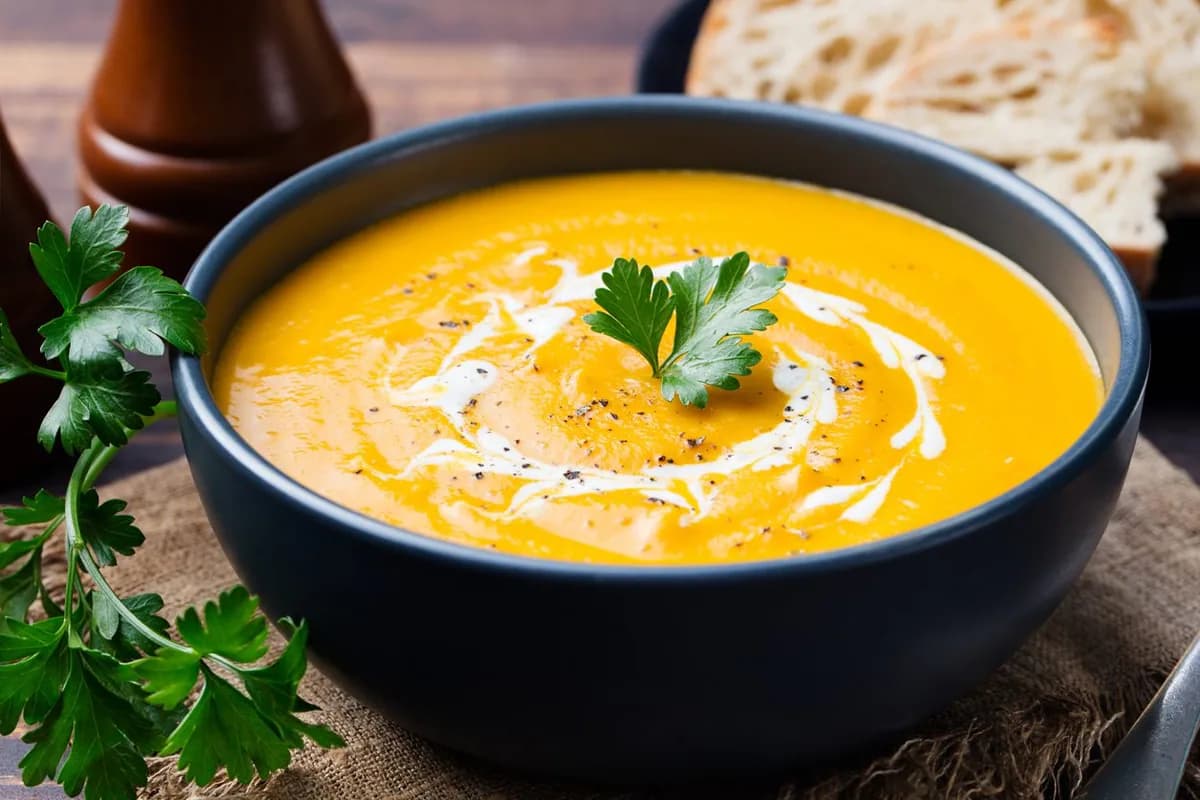 Sopa Cremosa de Abóbora com Gengibre