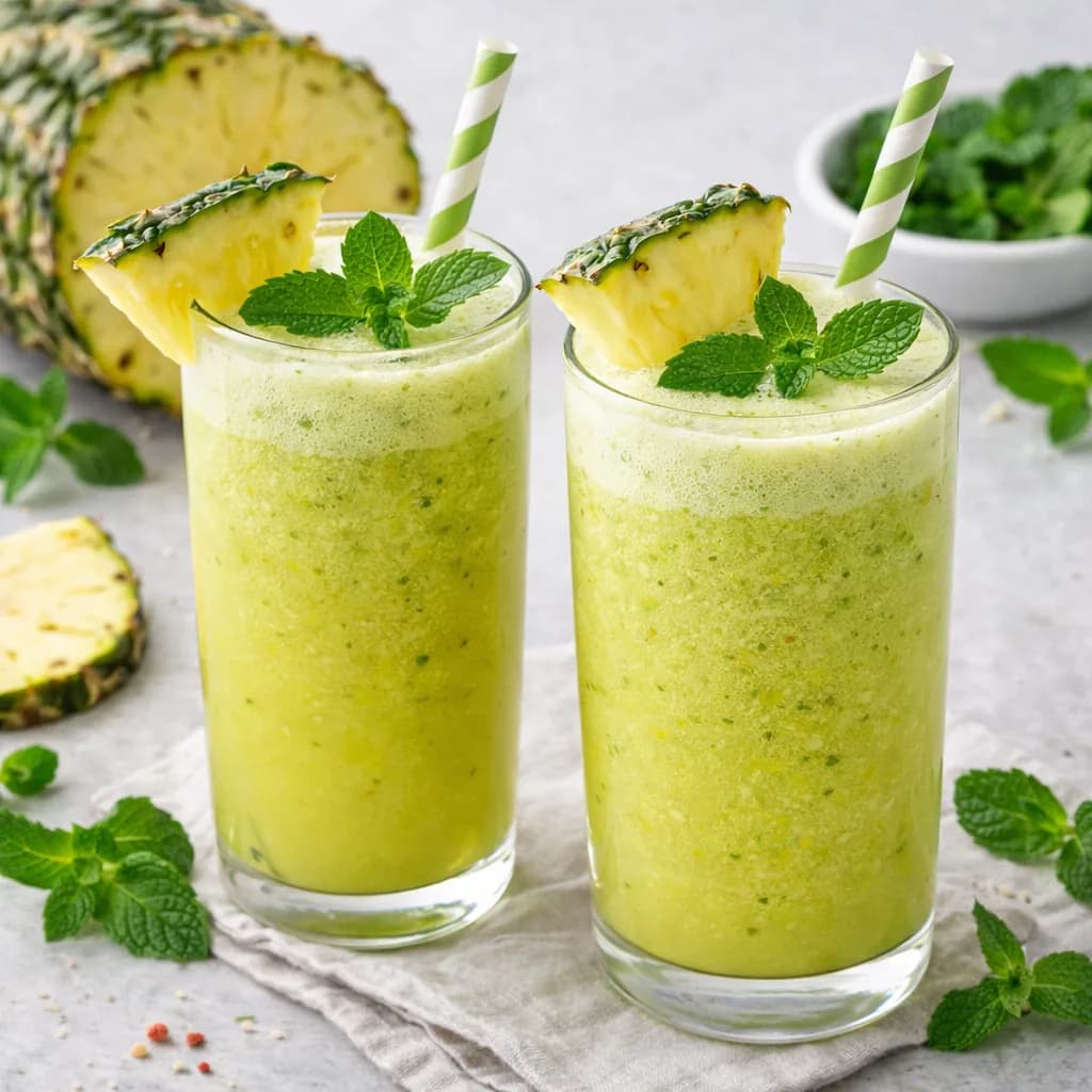 Revitalizante Suco de Abacaxi com Hortelã