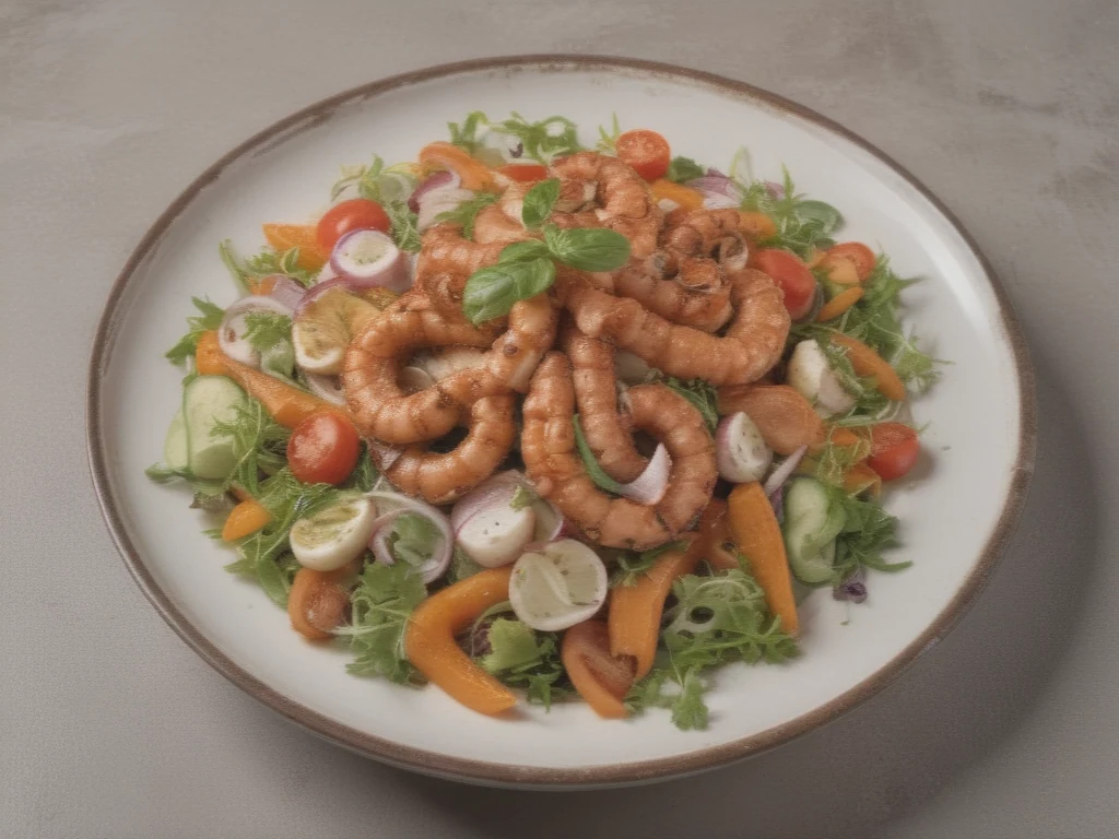 Deliciosa Salada de Polvo com Legumes