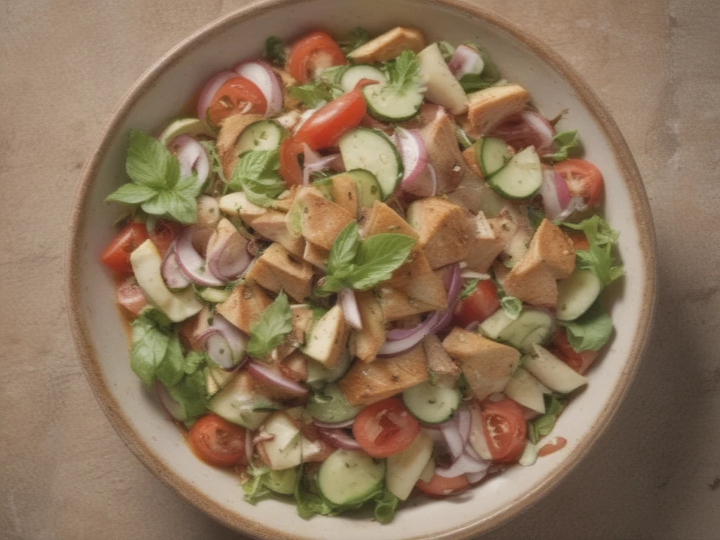 Fattoush Fácil: Refrescante, Crocante e Pronto em Minutos