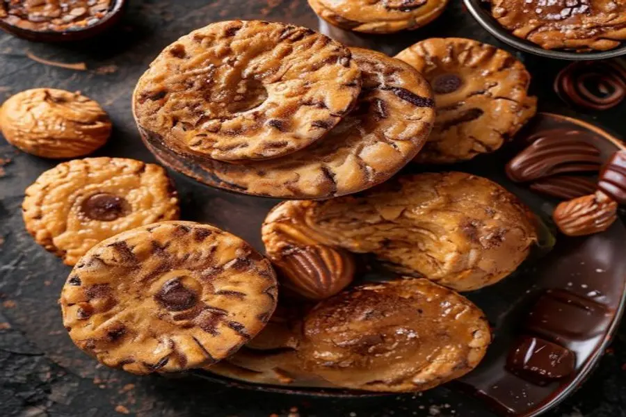 Biscoitos Crocantes de Amêndoa Salgada e Chocolate Belga