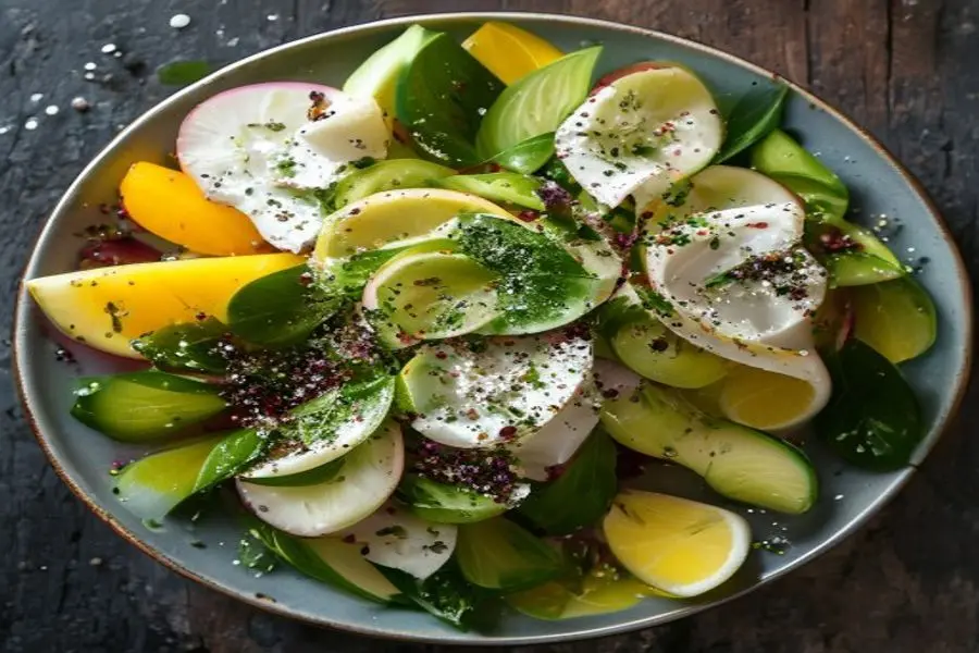 Brilho Cítrico e Defumado: Salada de Vagem com Feta e Ervas