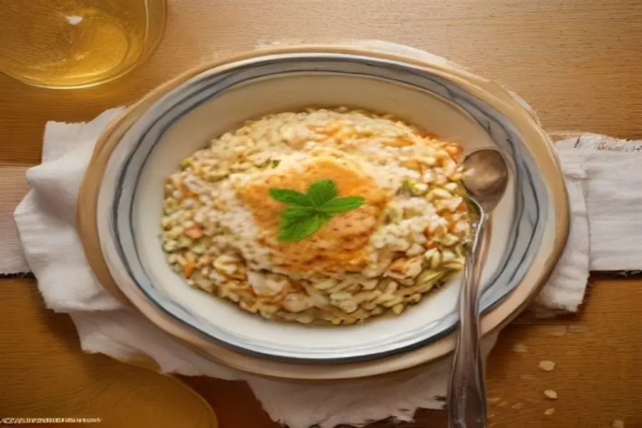 Conforto em Tigela: Almôndegas de Frango e Orzo Cremoso de Abobrinha