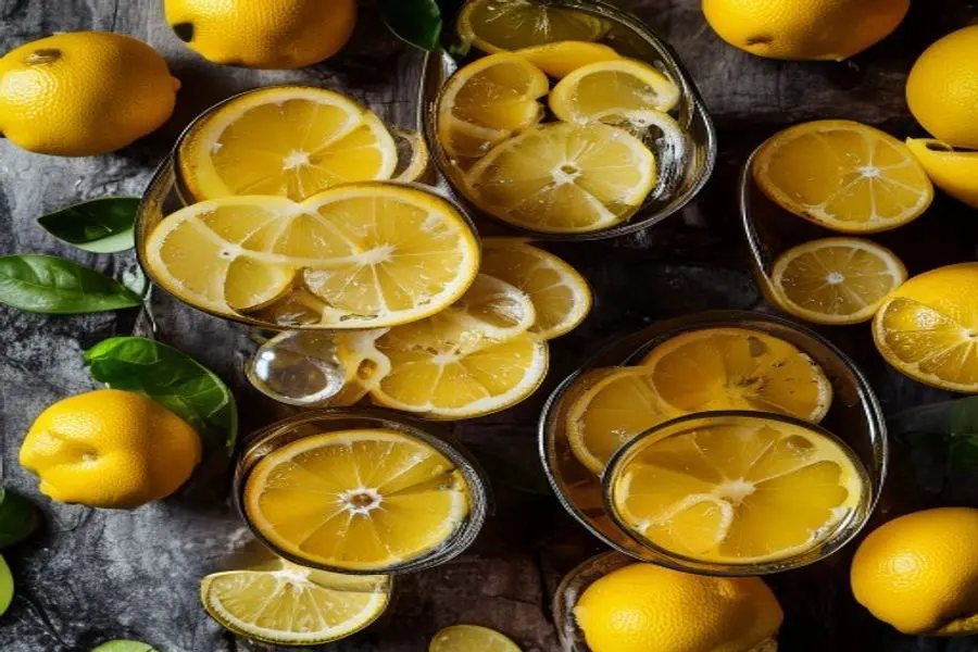 Copos Dourados de Limão e Amoras: Delícia Refrescante Sem Forno