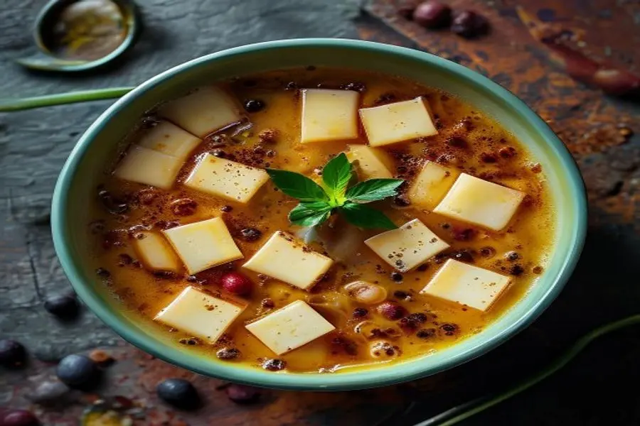 Frescor Asiático em 10 Minutos: Sopa Gelada de Amendoim e Tofu