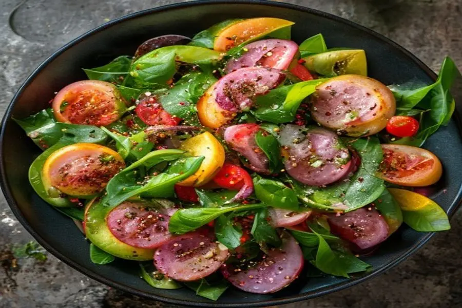 Frescor Crocante: Salada Verde Suprema com Molho Cítrico Revigorante