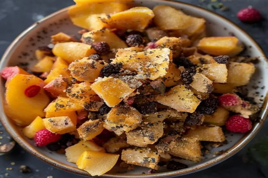 Harmonia Crocante: Crumble de Maçã, Especiarias e Calvados