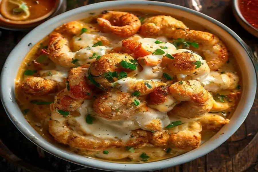 Mofongo Cremoso com Camarão Picante e Aioli Cítrico
