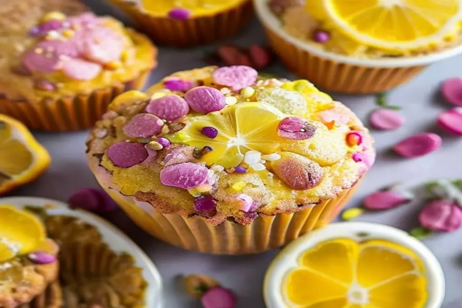 Muffins Citrinos e Amoras: Delicadeza Húmida com Sementes de Papoula