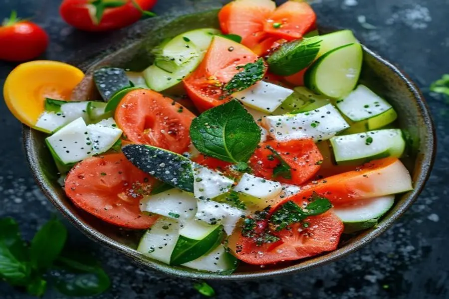 Oásis Refrescante: Salada de Melancia, Pepino e Feta