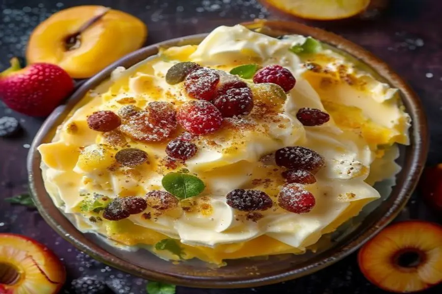 Pêssego Caramelizado e Cheesecake: Sorvete Sem Máquina Divinamente Cremoso