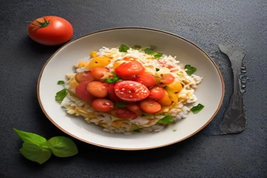 Salada Verão: Milho Grelhado, Tomates Herança & Ameixas Vibrantes