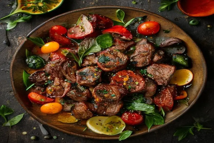 Salada Vibrante de Bife Grelhado e Chimichurri Cítrico para Noites Quentes