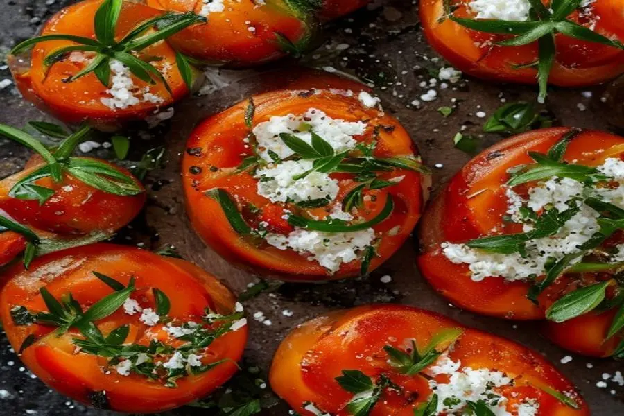 Tomates Assados ao Alecrim e Alho com Feta Cremoso