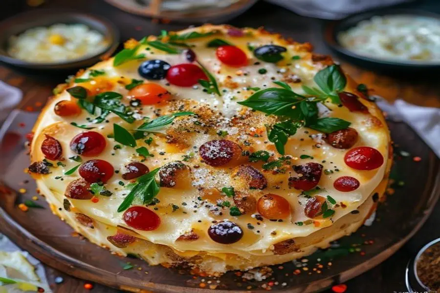 Torta Festiva de Frango e Alho-Poró com Gratinado de Queijo
