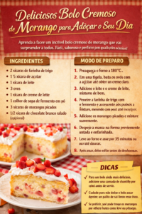 Delicioso Bolo Cremoso de Morango para Adoçar o Seu Dia