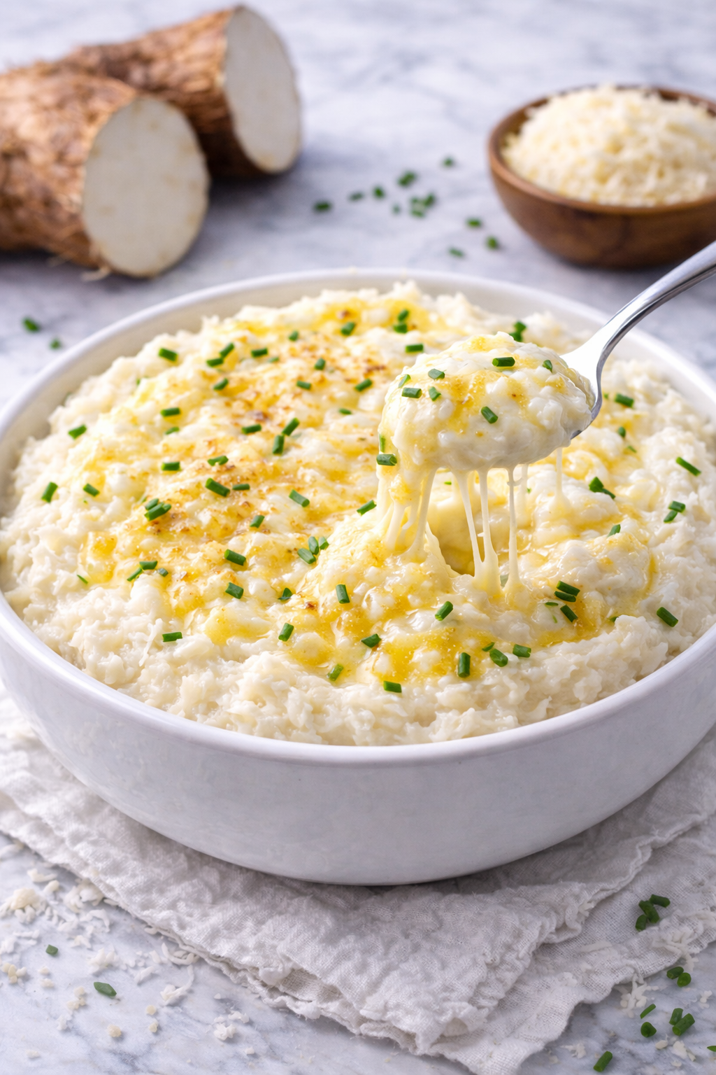 Purê de Inhame com Queijo