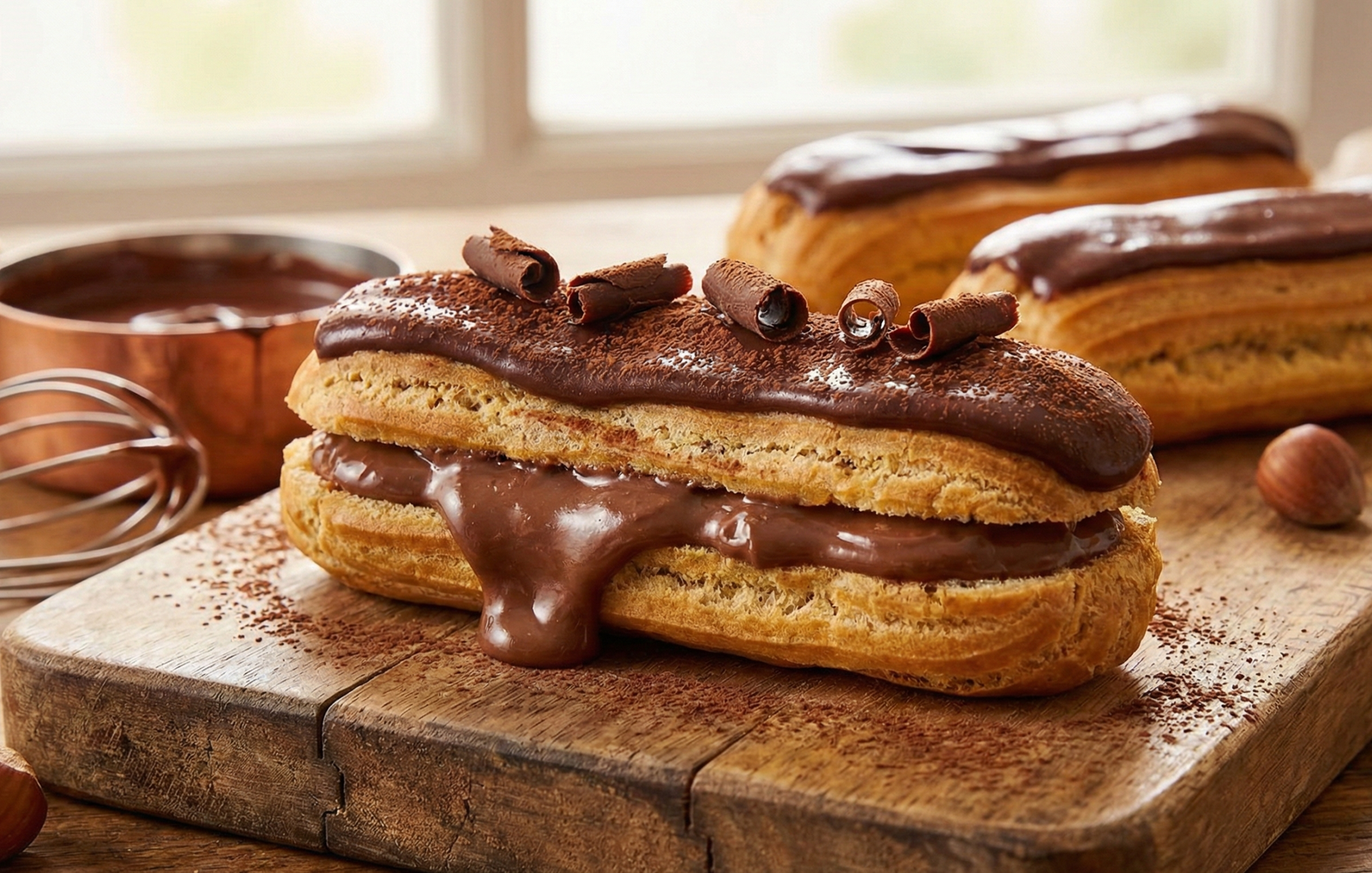 Deliciosa Eclair de Chocolate Um Clássico Irresistível