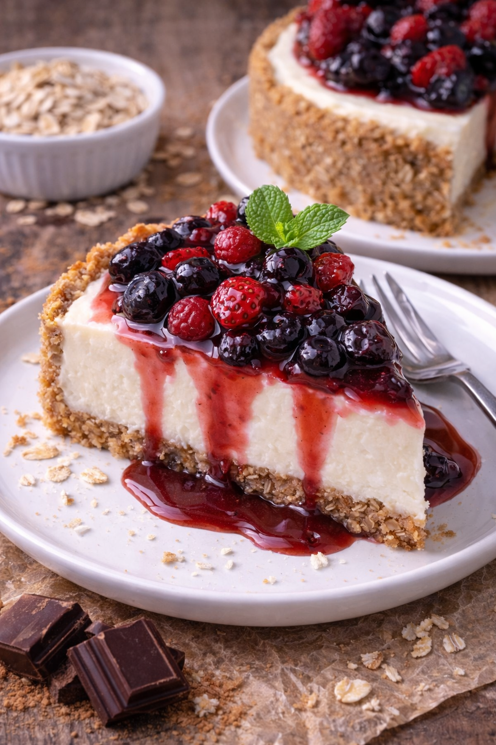 Delicioso Cheesecake de Aveia Uma Explosão de Sabor