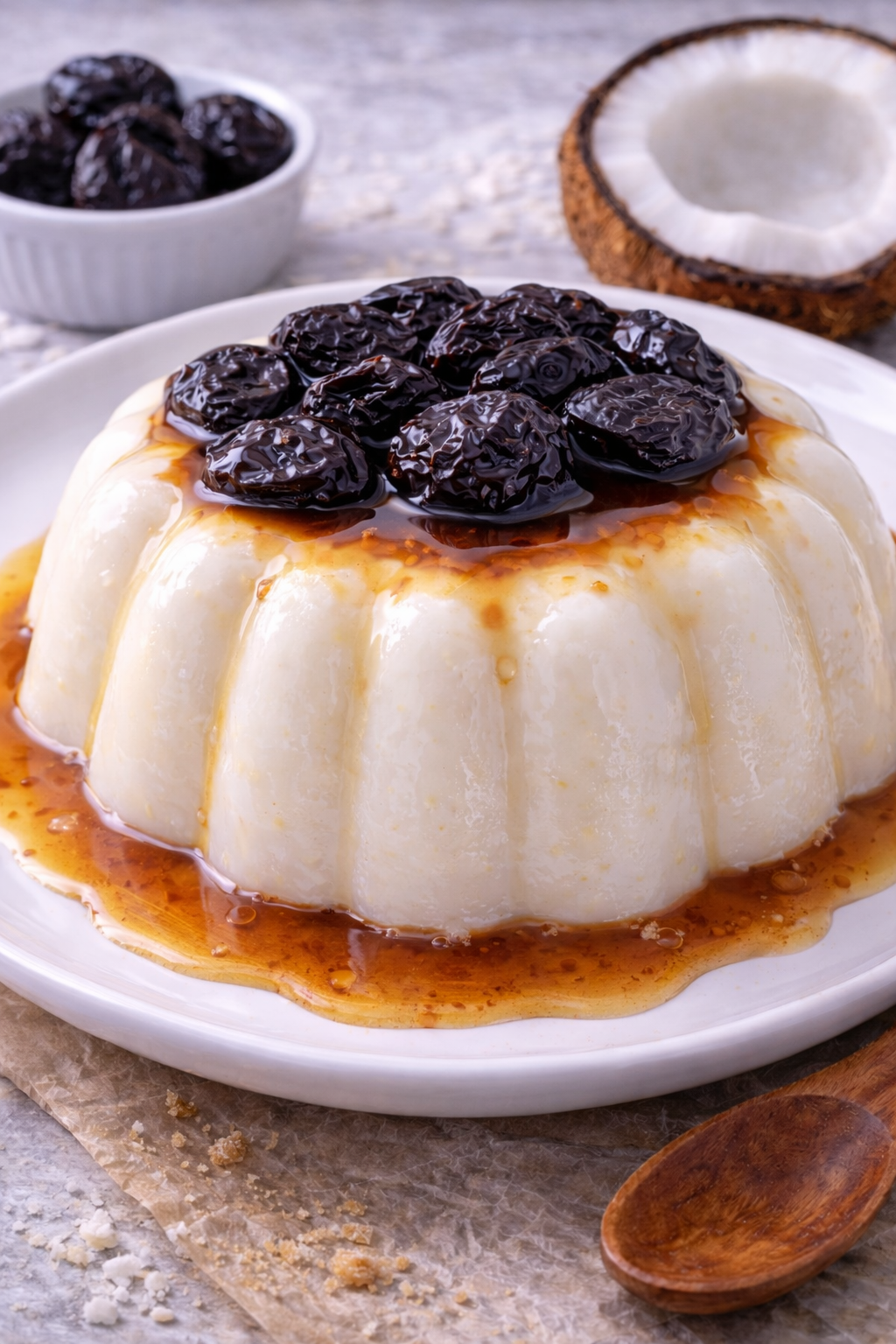 Delicioso Manjar de Coco com Ameixa