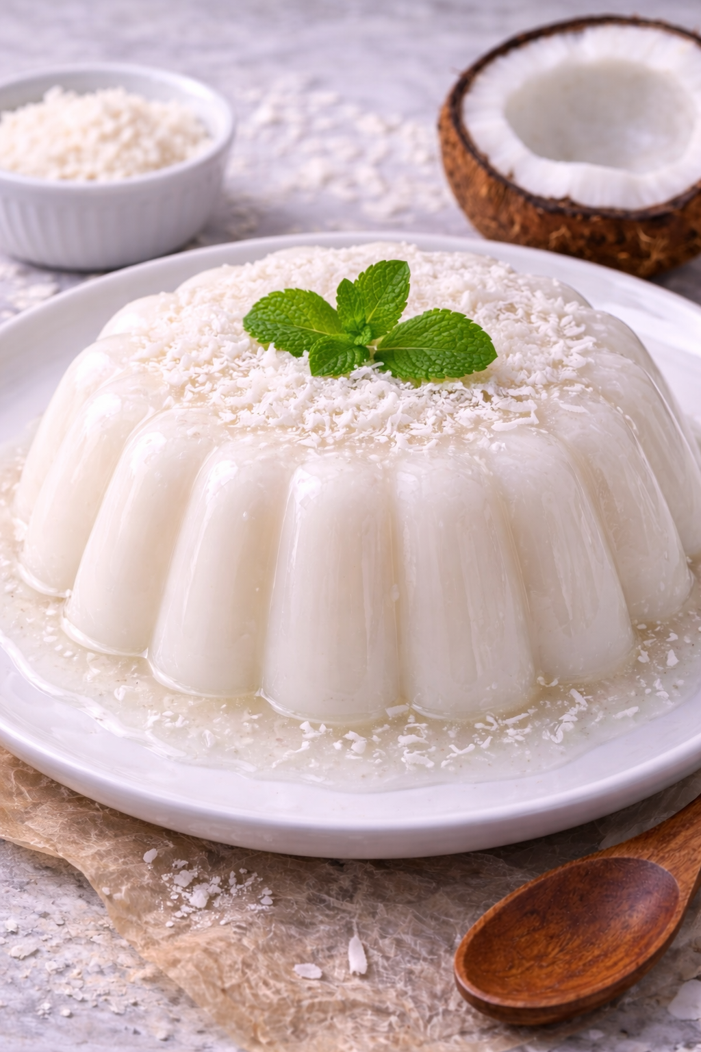 Gelatina com Leite de Coco