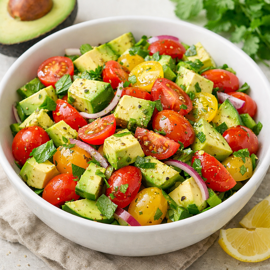 Salada Refrescante de Abacate e Tomate