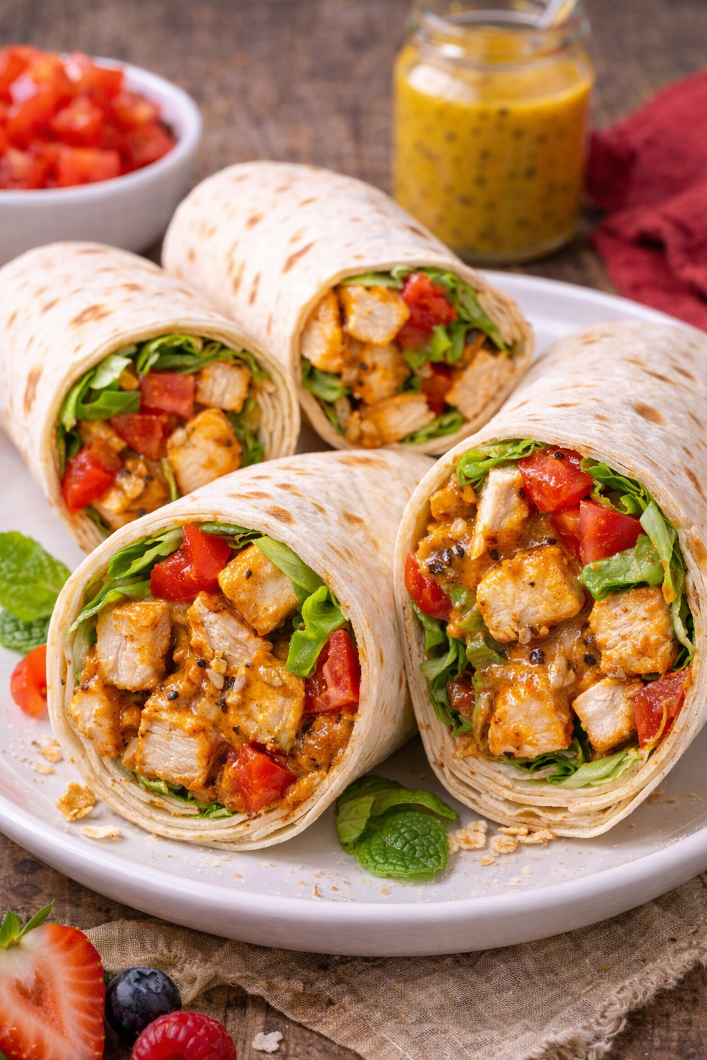 Wrap de Frango com Mostarda Picante