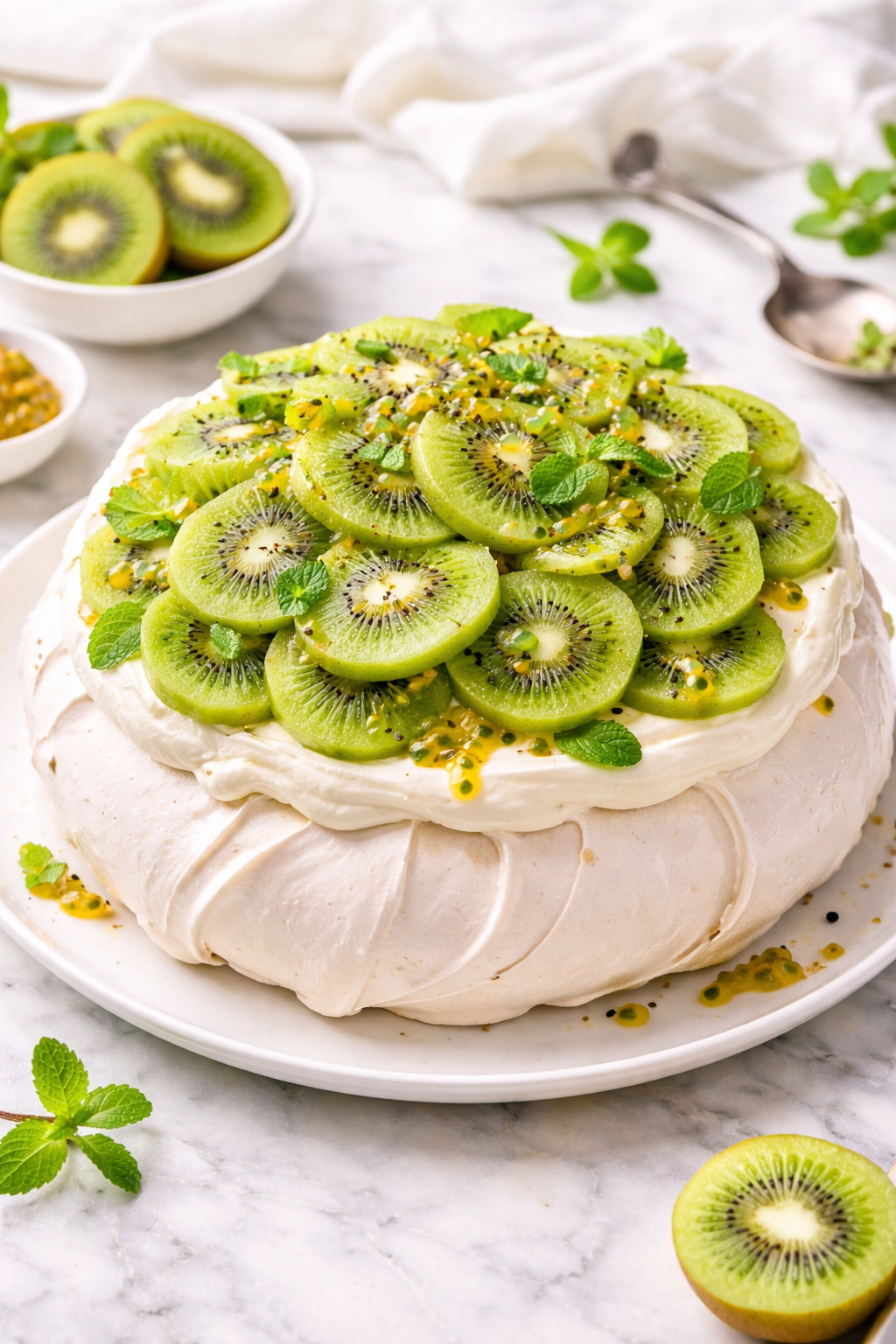 Pavlova de Kiwi Uma Delícia Refrescante