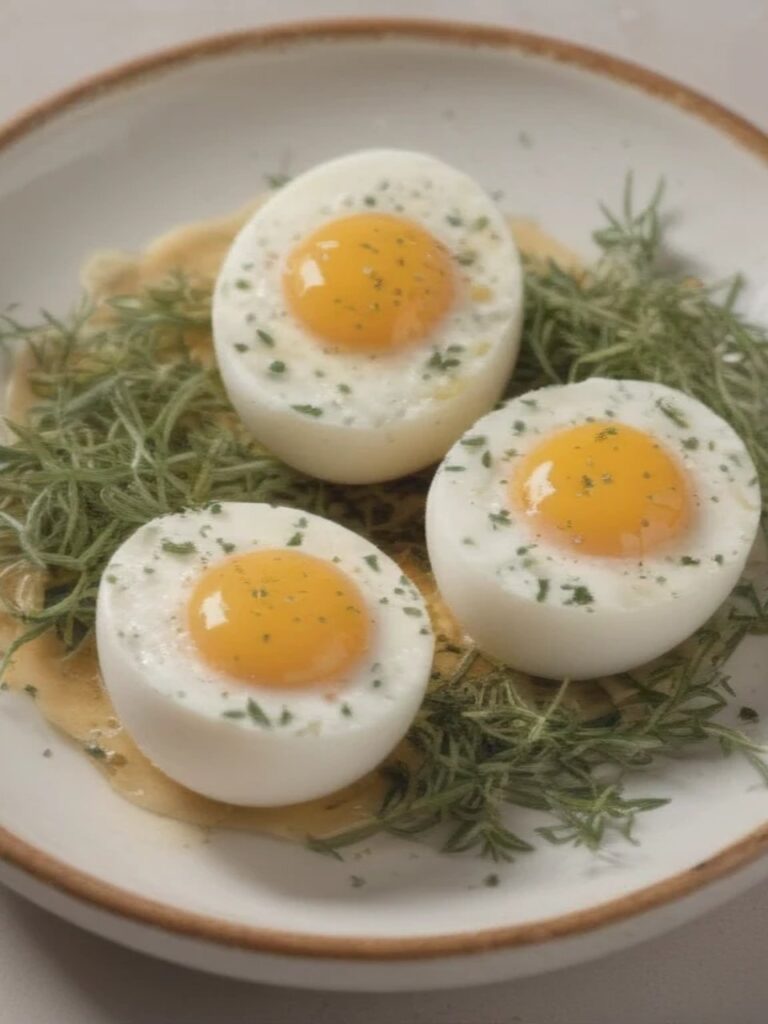 Ninhos Cremosos: Ovos Perfeitos com Queijo e Ervas Frescas