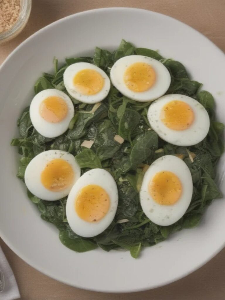 Ninhos Dourados: Ovos Cremosos com Espinafre e Parmesão