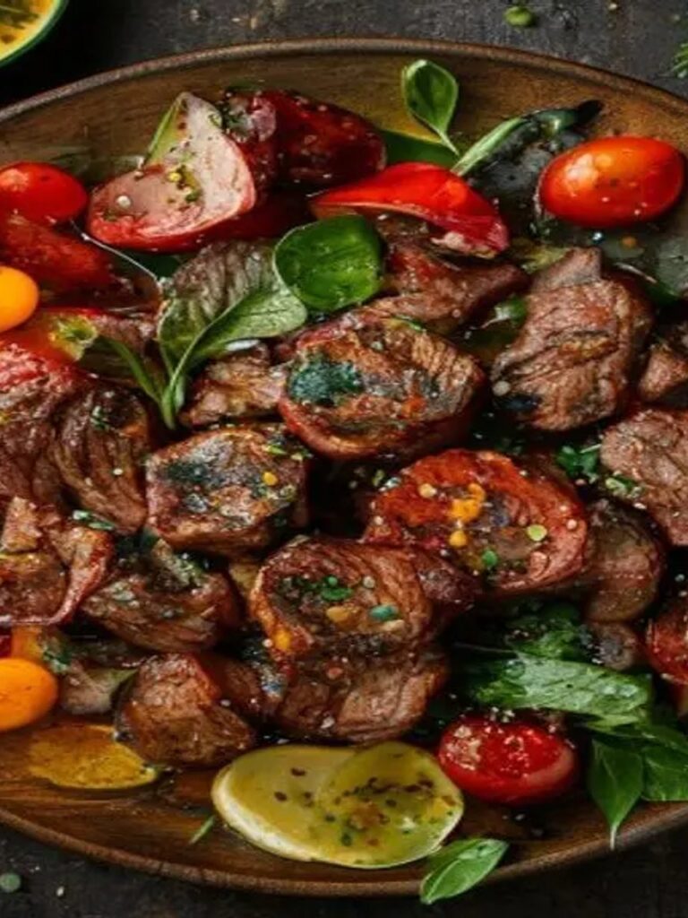 Salada Vibrante de Bife Grelhado e Chimichurri Cítrico para Noites Quentes