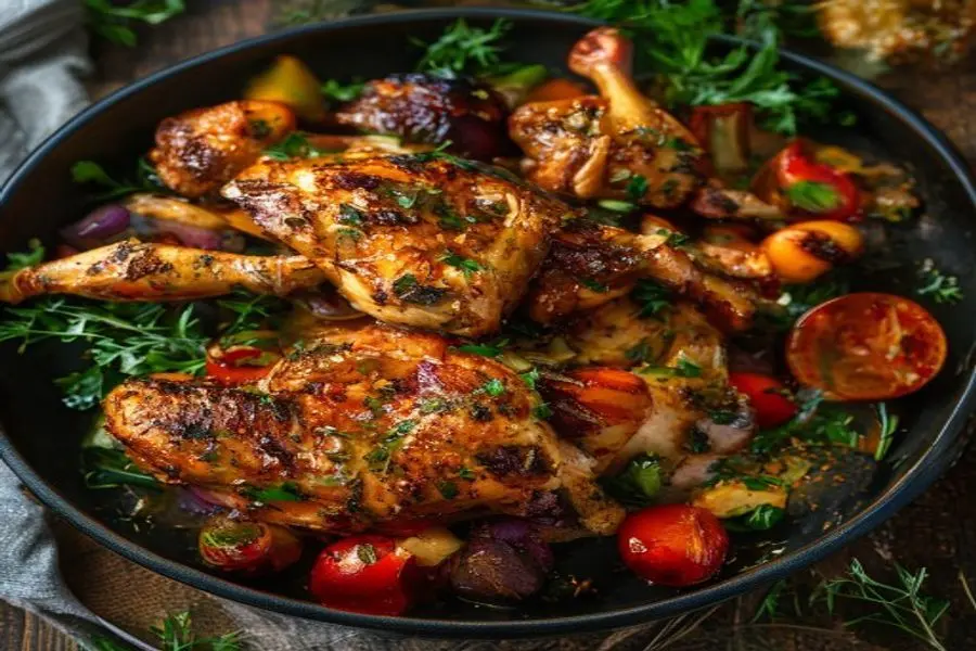 Assado de Frango e Legumes: Jantar Completo em Uma Assadeira