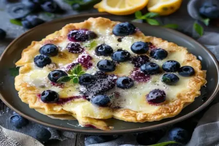 Pufes Perfeitos: Delícia de Dutch Baby de Mirtilo e Limão