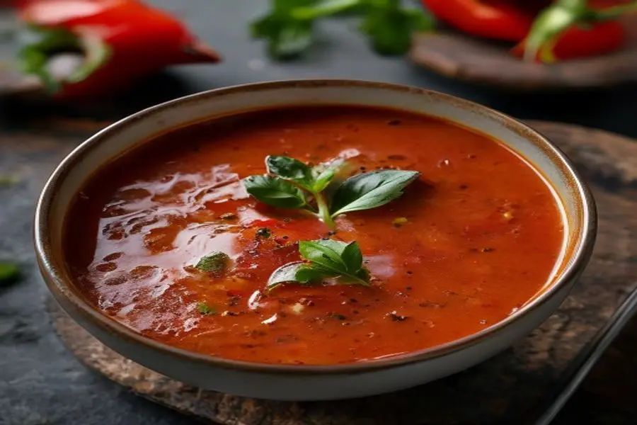 Velvety Roasted Red Pepper Soup: Comfort in Every Spoonful